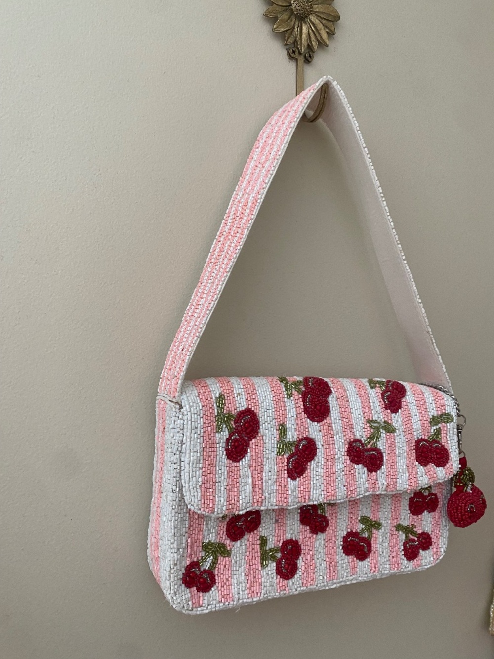 Viral Cherry Beaded Bag